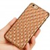 iPhone 6 6s 4.7 - TPU Soft 3D Square Pattern Electroplated Bumper Protective Phone Cover Case - Gold and Black